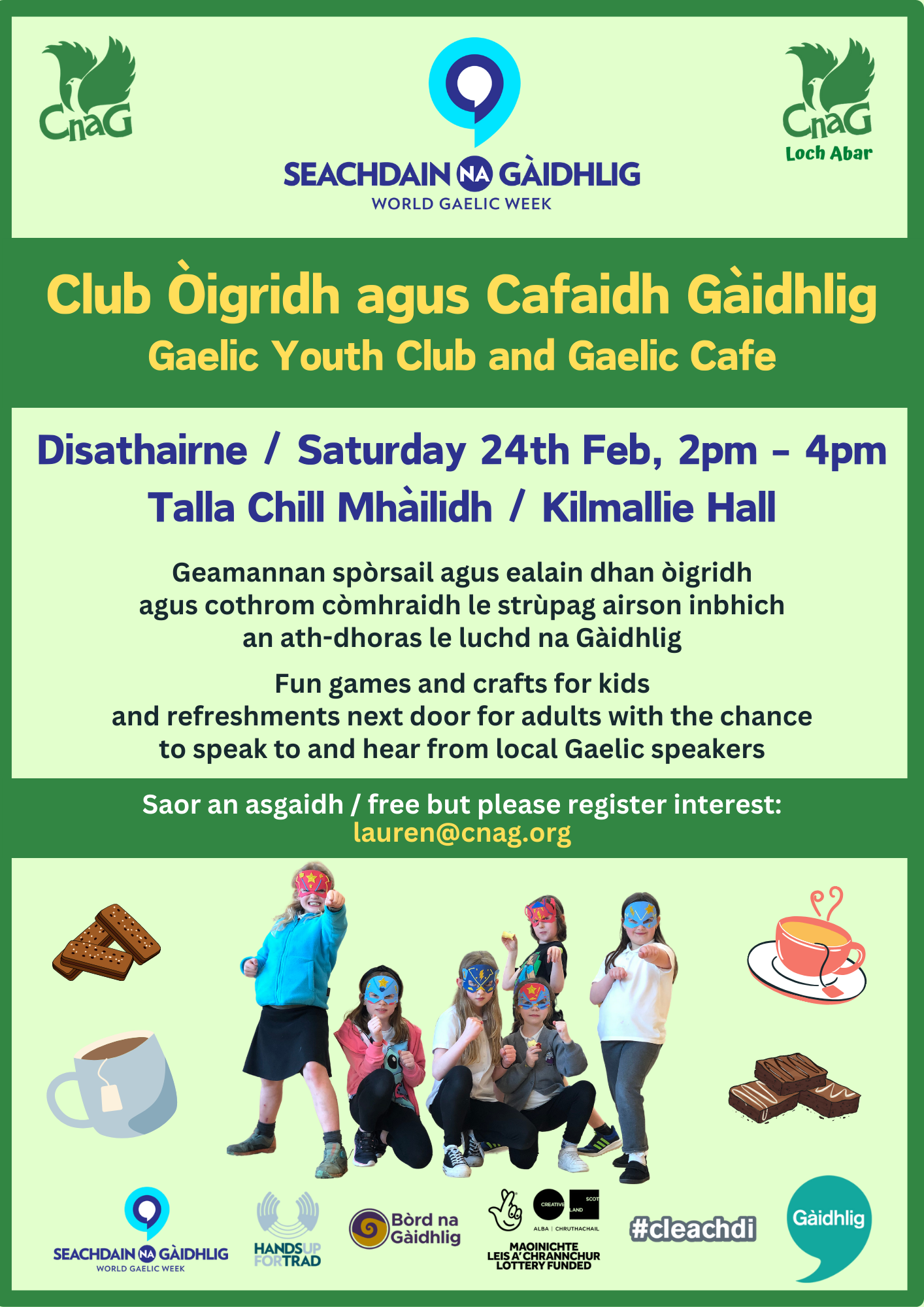 Club Òigridh agus Cafaidh Gàidhlig / Gaelic Youth Club and Gaelic Cafe